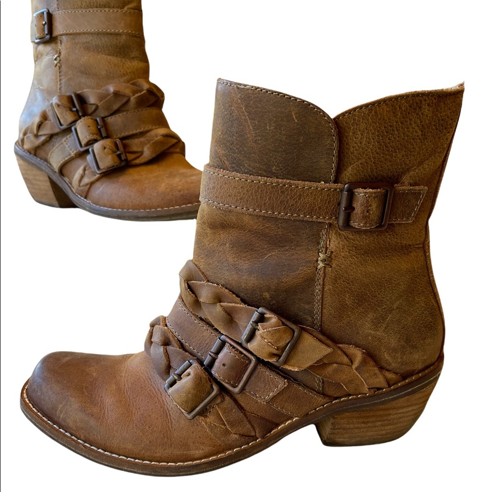 Leather Boho Ankle Boots Size 8